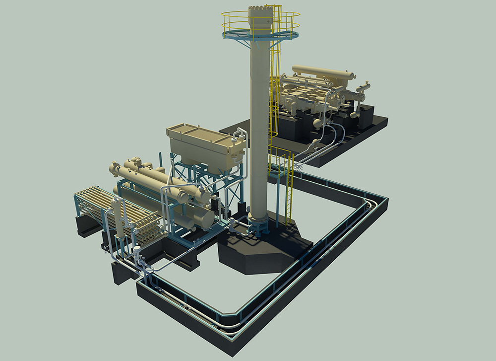 3D model of a Stami Green Ammonia plant