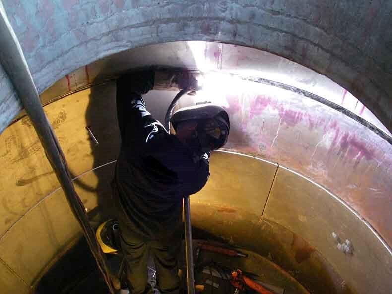 Gas tungsten arc welding (GTAW) of liner segments